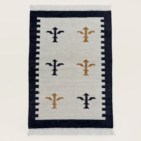 Handmade Multicolor Wool Vintage Dhurrie For Living